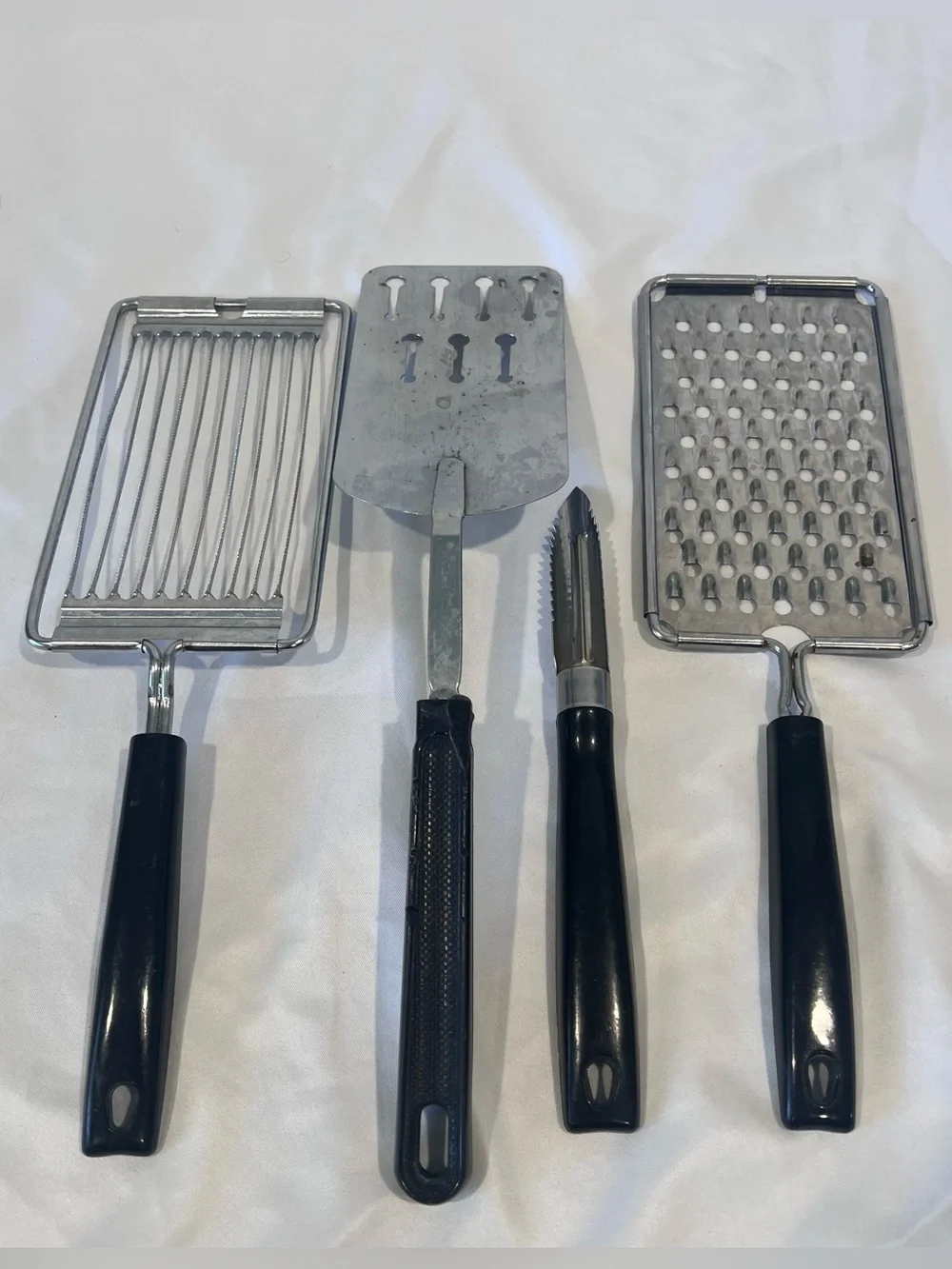 Vintage EKCO USA 4 Pc Kitchen Utensil Set Stainless Steel